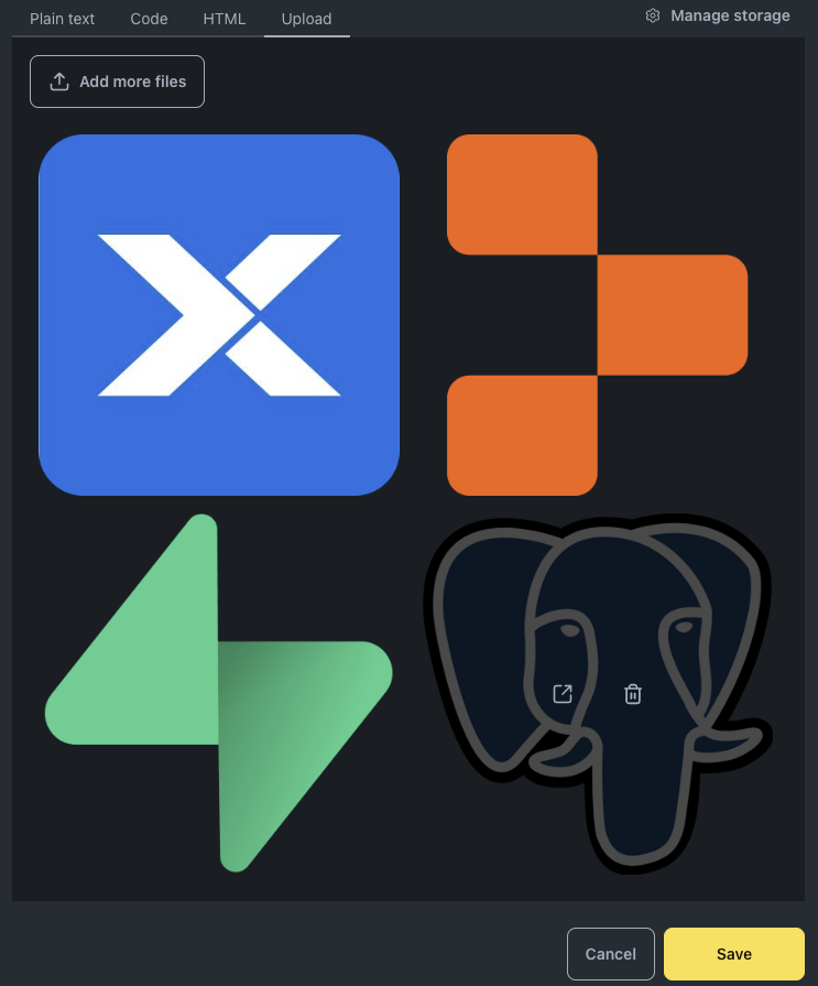 Review uploaded files screen