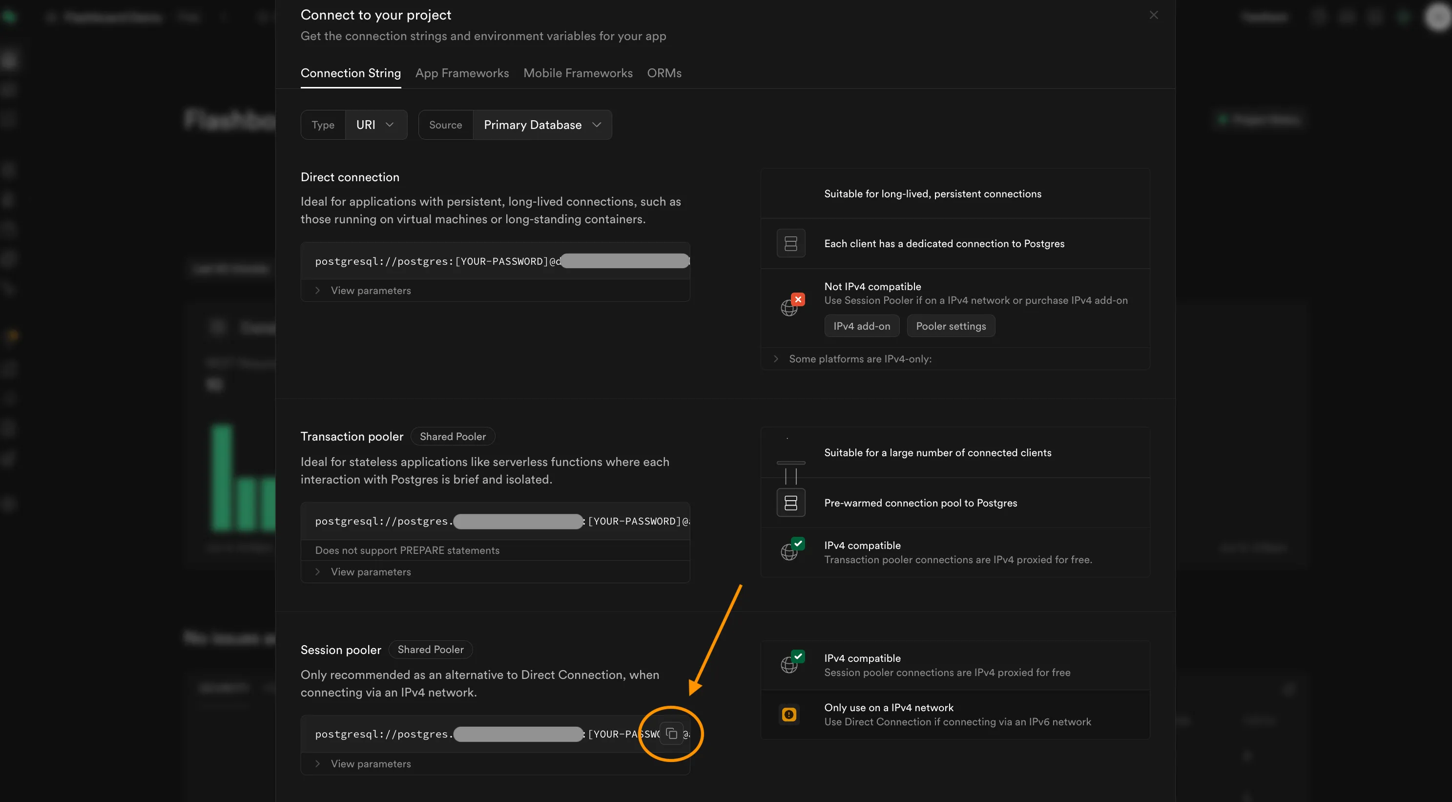 Supabase connection string